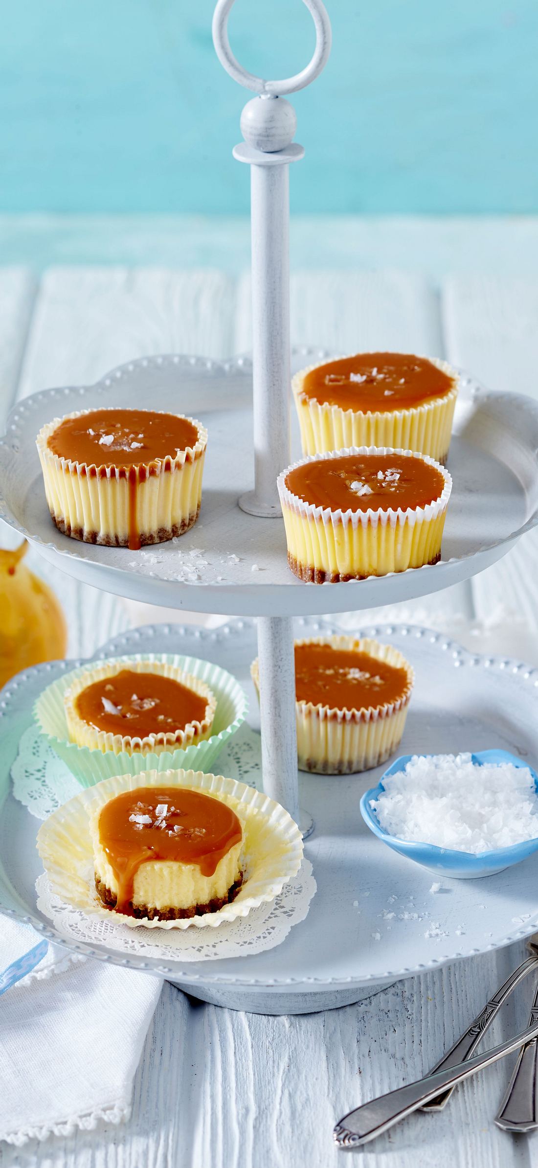 Cheesecake-Cupcakes mit Karamell-Topping Rezept