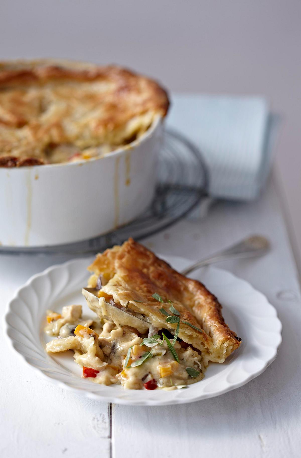 Chicken Pot Pie (Hähnchen à la King) Rezept