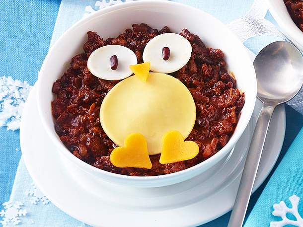 Chili con Carne mit Käse-Pinguin Rezept Chili con Carne mit Käse-Pinguin Rezept