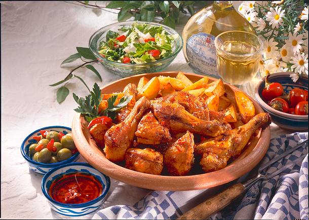 Chili-Hähnchen mit Röstkartoffeln Rezept Chili-Hähnchen mit Röstkartoffeln Rezept