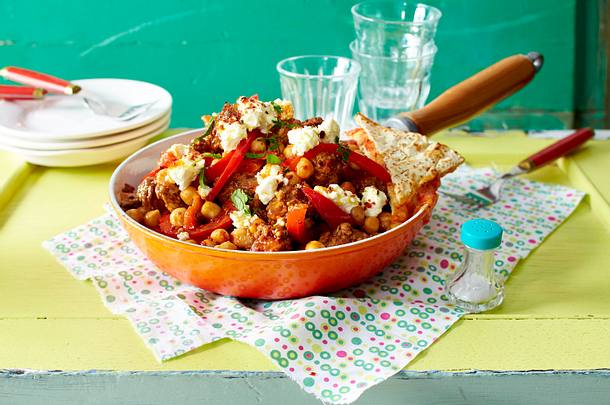 Chili mit Kichererbsen und Paprika Rezept Chili mit Kichererbsen und Paprika Rezept