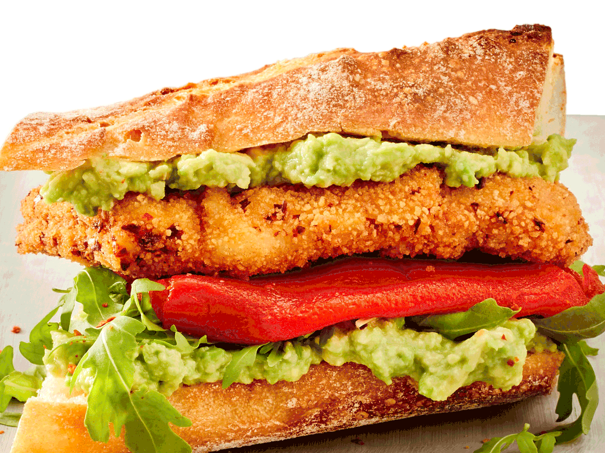 Chili-Nugget-sandwich mit Avocadocreme Rezept