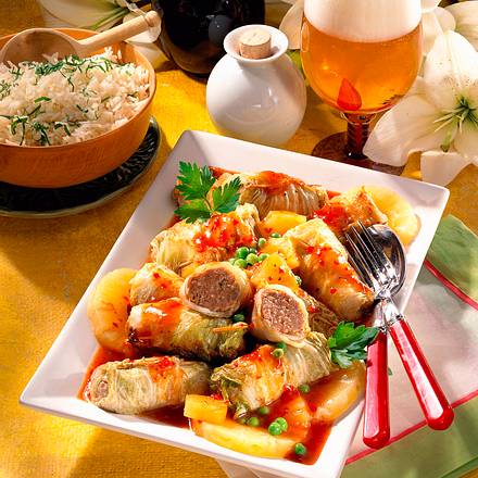 Chinakohl-Hackröllchen Rezept