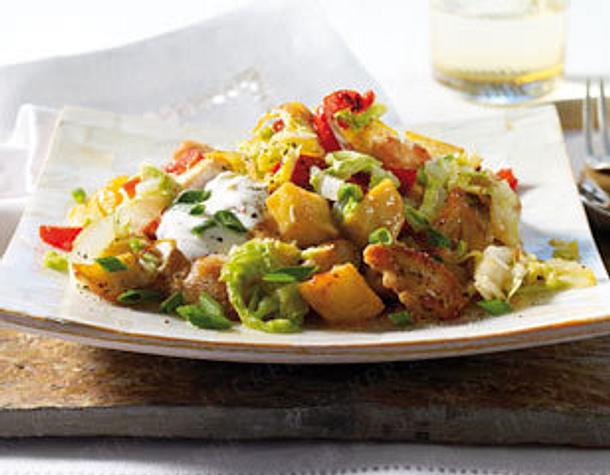 Chinakohlpfanne mit Hähnchenstreifen Rezept Chinakohlpfanne mit Hähnchenstreifen Rezept