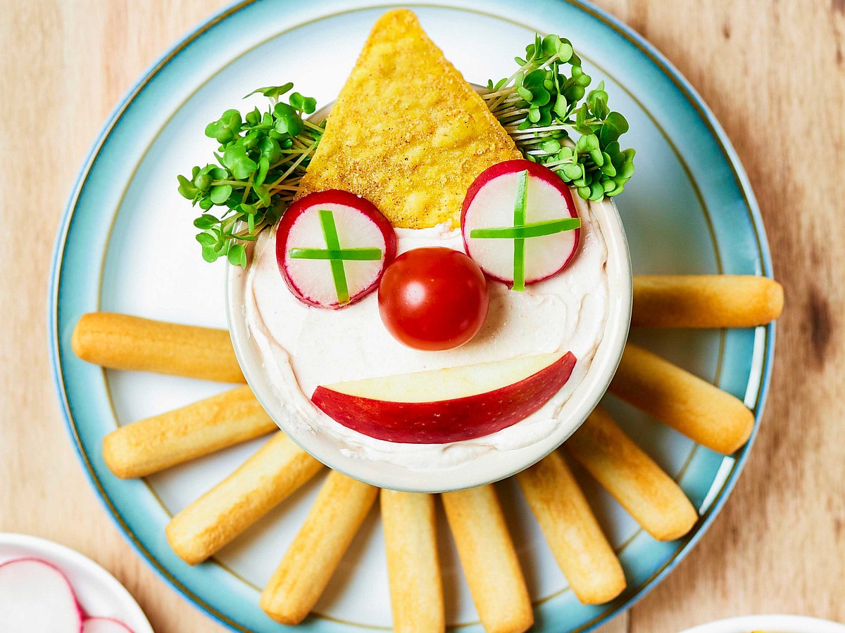 Clowns-Dip für Dinkelstangen & Rohkost Rezept