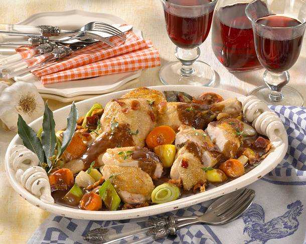 Coq au vin Rezept Coq au vin Rezept