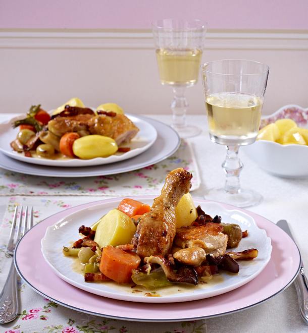 Luxus Coq Au Vin Rezept Weisswein Bild