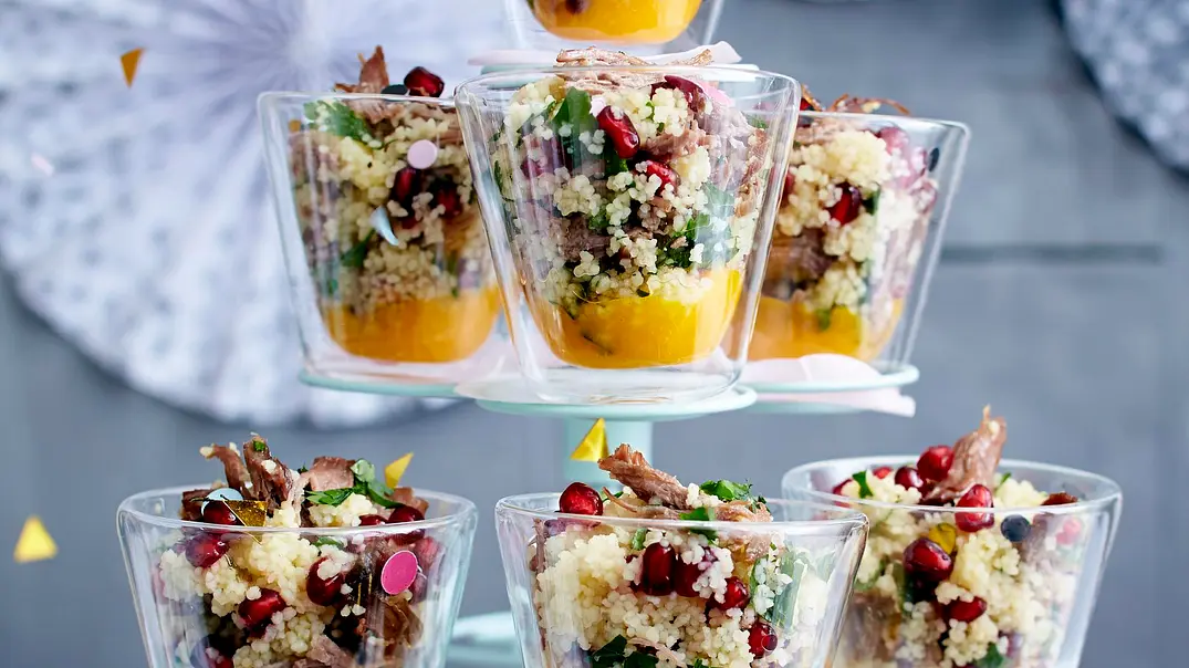 Couscous-Entenbrust-Salat Rezept - Foto: LECKER @ Bauer Media Group Couscous-Entenbrust-Salat Rezept - Foto: LECKER @ Bauer Media Group
