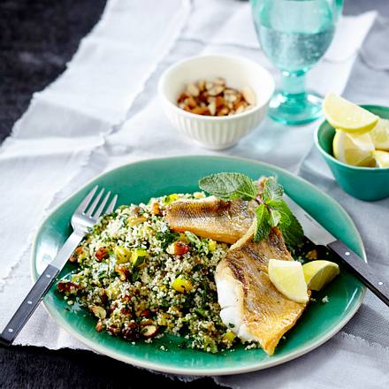 Couscous-Taboulé mit Zanderfilets Rezept