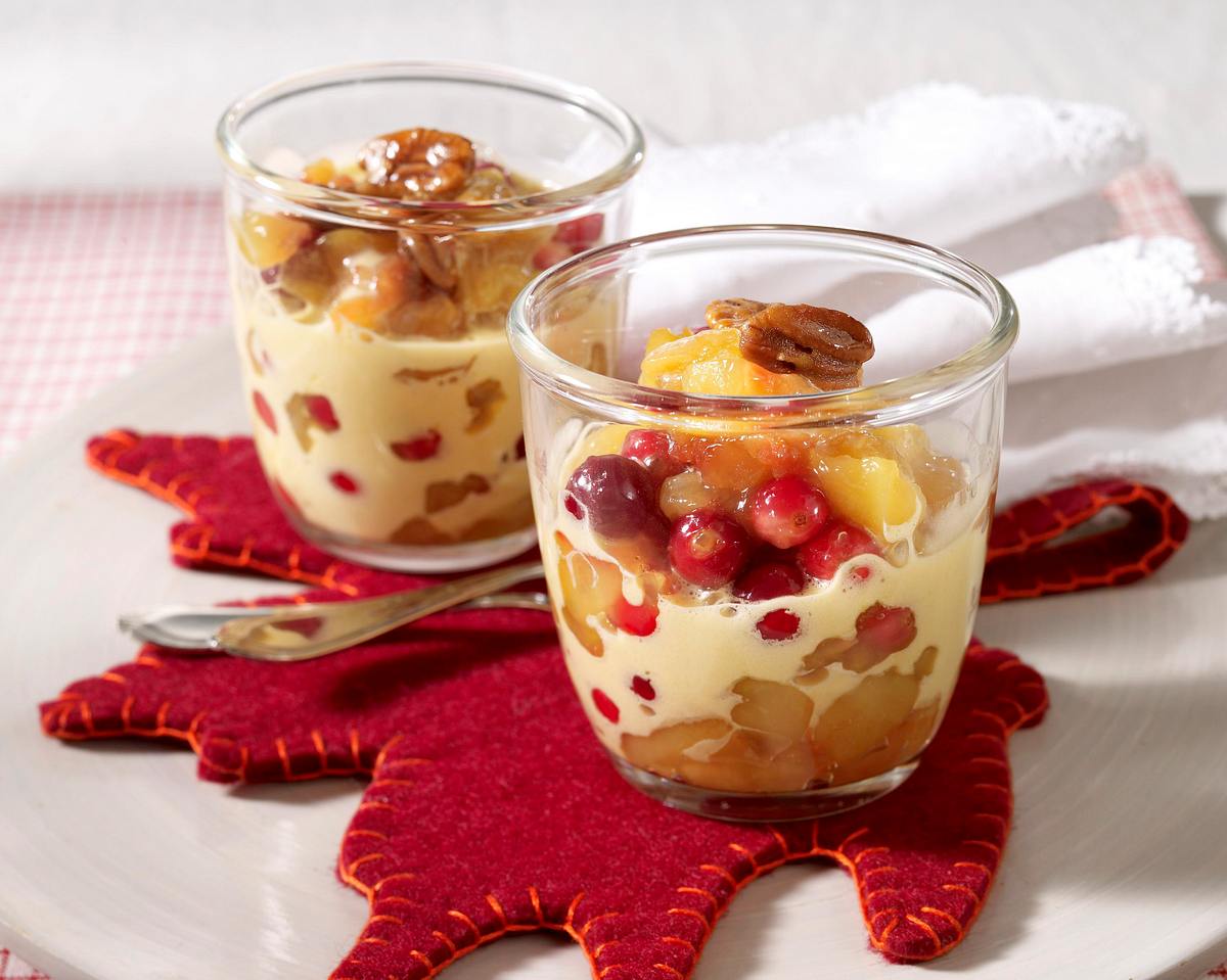 Cranberry-Apfel-Kompott mit Whiskey-Zabaione Rezept