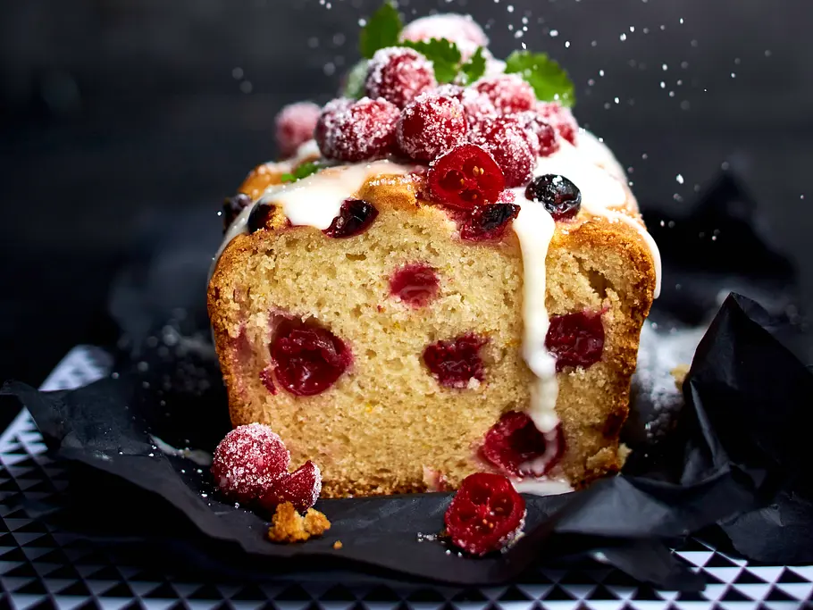 Cranberry-Orangen-Kuchen „rot-weiß