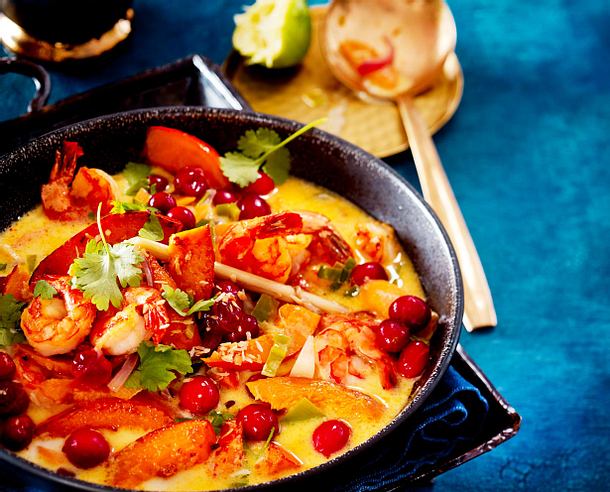 Cranberry-Thai-Curry mit Garnelen Rezept Cranberry-Thai-Curry mit Garnelen Rezept