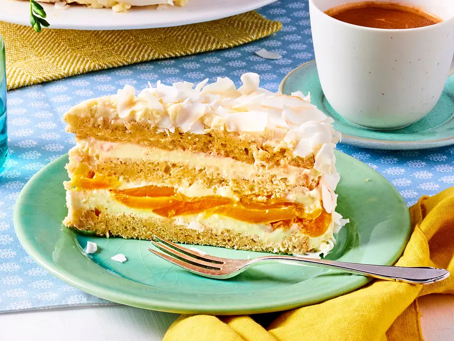 Cremige Kokos-Mango-Torte Rezept Cremige Kokos-Mango-Torte Rezept