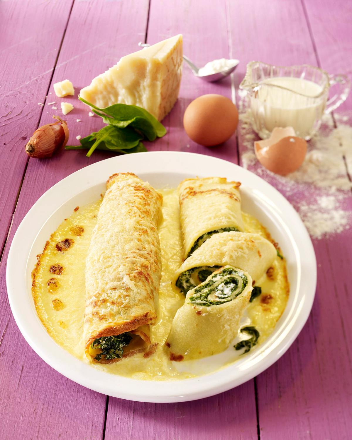 Crêpes mit Spinat-Ricotta-Füllung Rezept