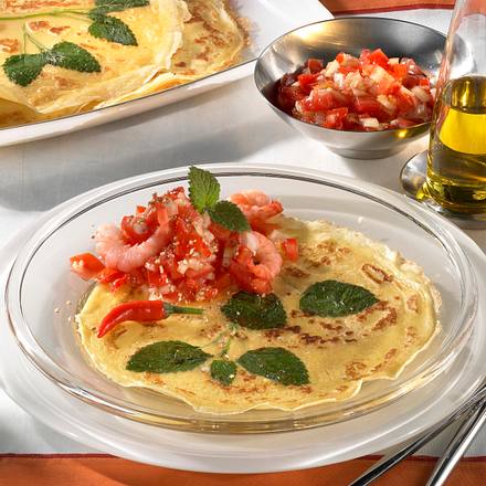 Crêpes mit Tomatensalat Rezept