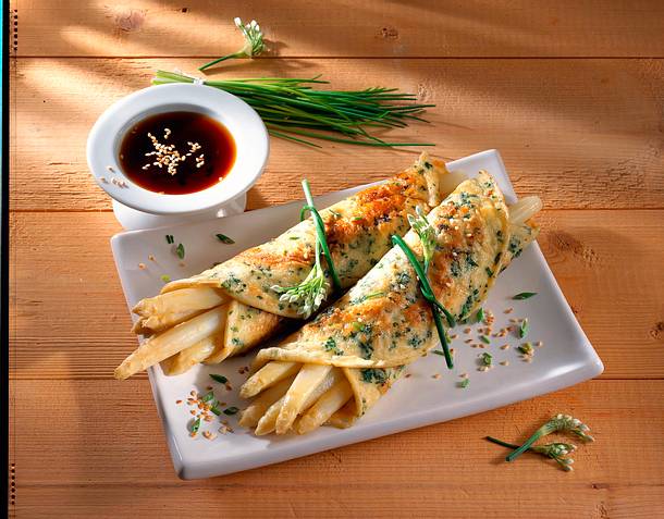 Crêpes mit weißem Spargel Rezept