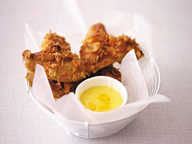 Crispy Chicken Wings mit Curry-Mango-Mayonnaise Rezept Crispy Chicken Wings mit Curry-Mango-Mayonnaise Rezept