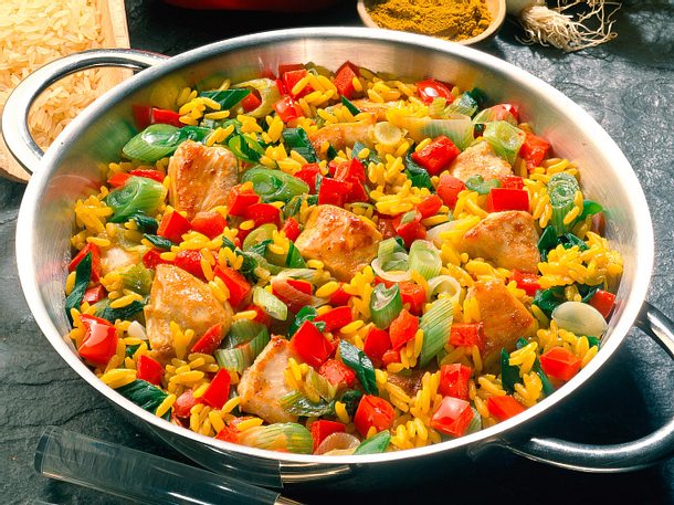 Curry-Reis mit Hähnchen Rezept