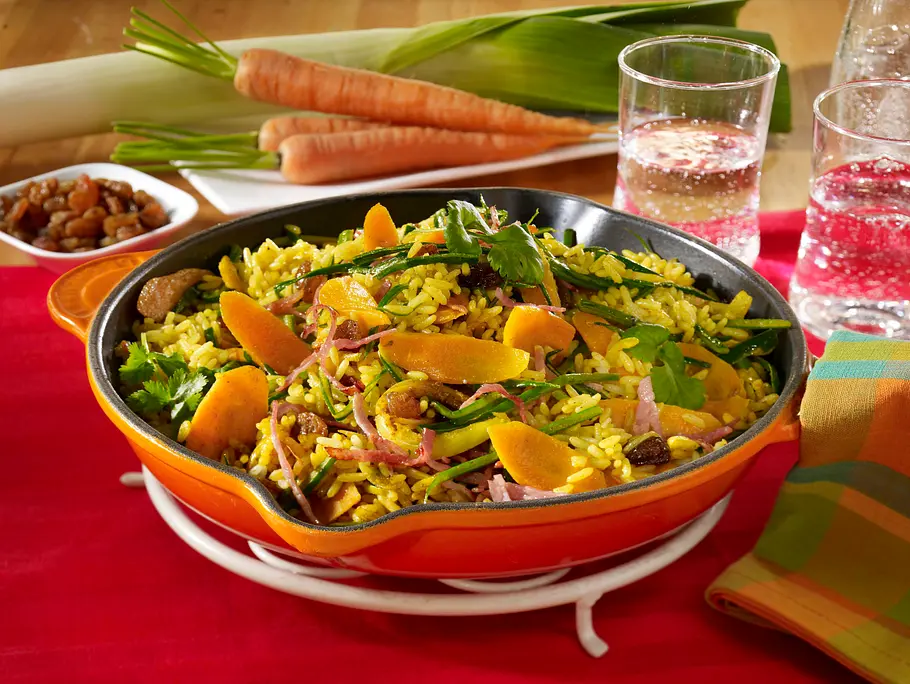Curry-Reispfanne mit Schinken Rezept