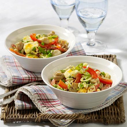 Curry-Reissalat mit Erbsen Rezept