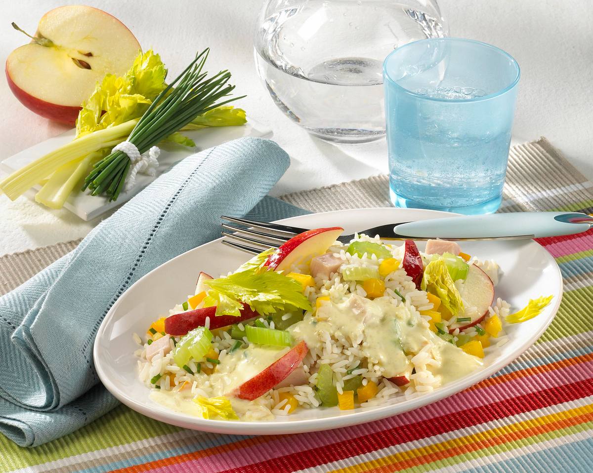 Curry-Reissalat mit Putenbrust Rezept