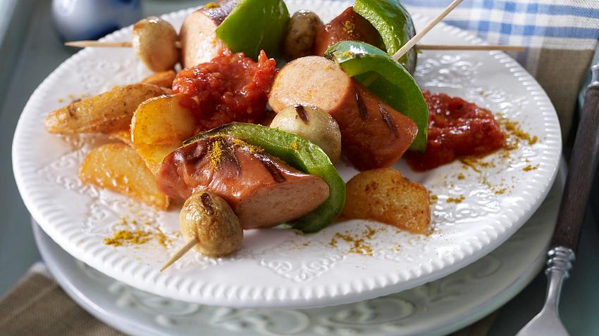 Currywurst-Gemüsespieß Rezept - Foto: House of Food / Bauer Food Experts KG