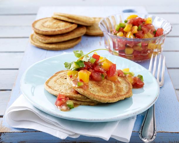 Dal-Brot mit fruchtiger Pfirsich-Tomaten-Salsa Rezept
