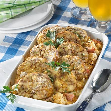 Deftiger Knödel-Auflauf Rezept Deftiger Knödel-Auflauf Rezept