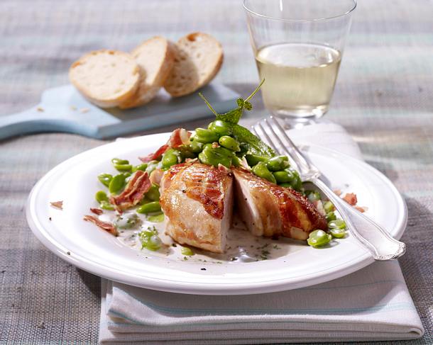 Dicke Bohnen in Gorgonzoalsahne zu Hähnchenfilet Rezept Dicke Bohnen in Gorgonzoalsahne zu Hähnchenfilet Rezept