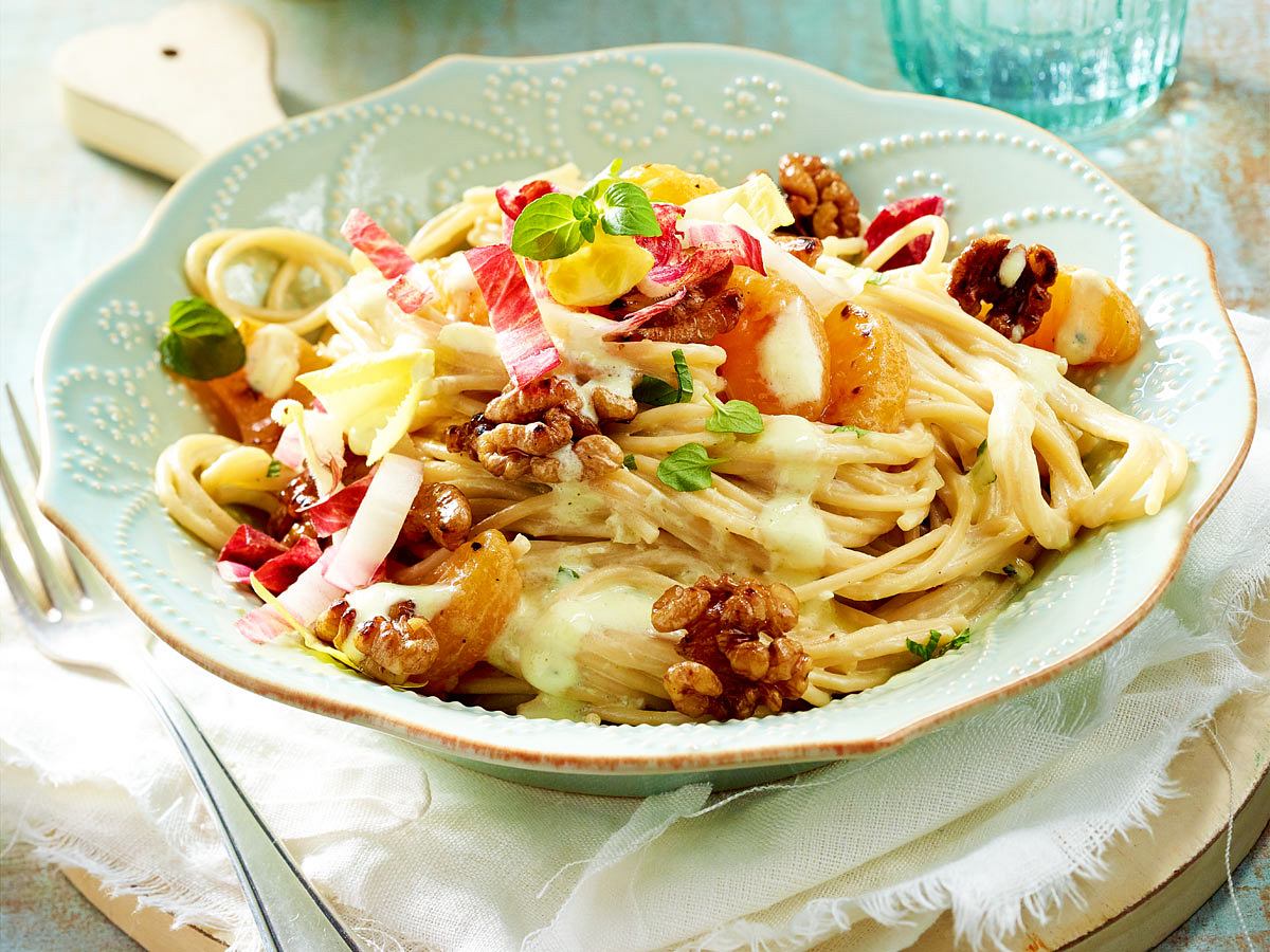 Dinkel-Spaghetti in Meerrettich-Joghurt-Soße Rezept