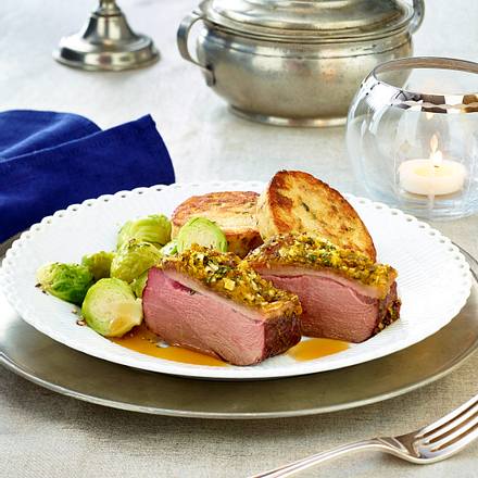 Dithmarscher Gänsebrust mit Thymian-Honigkruste Rezept