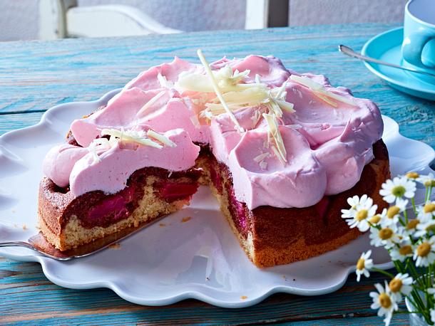 Donauwelle mit Rhabarber Rezept Donauwelle mit Rhabarber Rezept