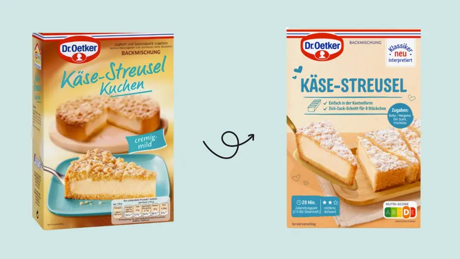 Alte Dr. Oetker Käse-Streusel Backmischung vs. neue Version