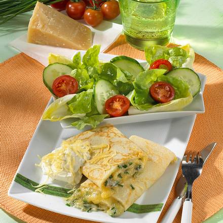 Drei-Käse-Pfannkuchen Rezept Drei-Käse-Pfannkuchen Rezept