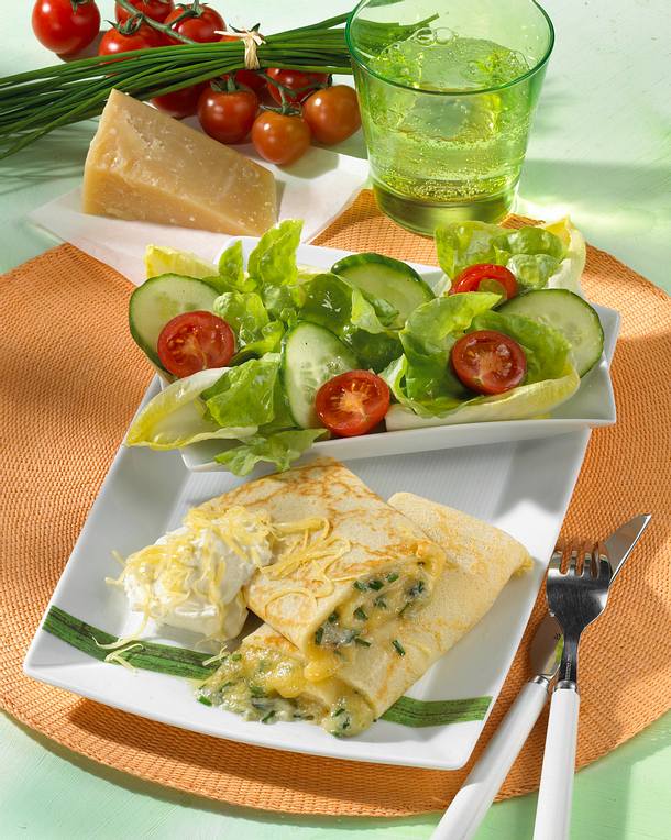 Drei-Käse-Pfannkuchen Rezept | LECKER