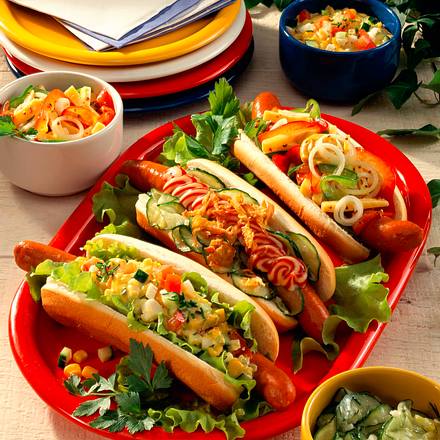 Dreierlei Hot Dogs Rezept Dreierlei Hot Dogs Rezept