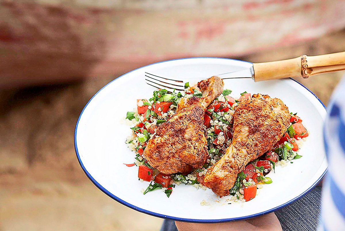 Drumsticks auf Quinoa-Dünen Rezept