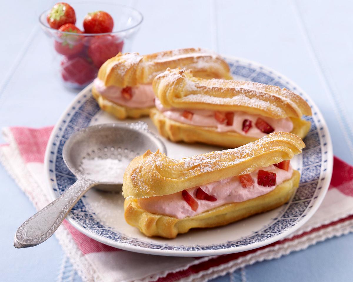 Eclairs mit Erdbeer-Mascarponecreme Rezept