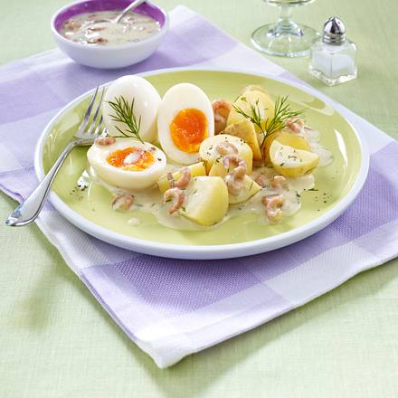 Eier in Krabben-Dill-Soße Rezept Eier in Krabben-Dill-Soße Rezept