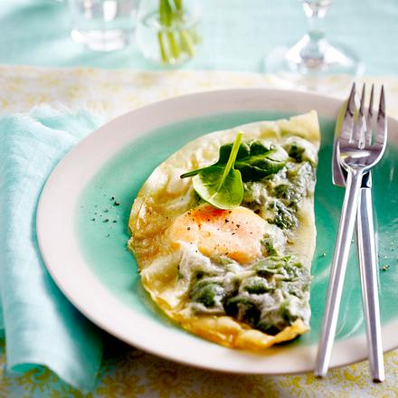 Eier und Spinat im Filoteig Rezept