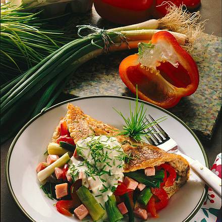 Eieromelett mit Paprikaschoten Rezept Eieromelett mit Paprikaschoten Rezept