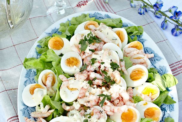 Eierplatte mit Eismeergarnelen Rezept
