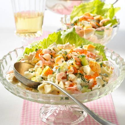 Eiersalat mit Krabben in Dillcreme Rezept Eiersalat mit Krabben in Dillcreme Rezept