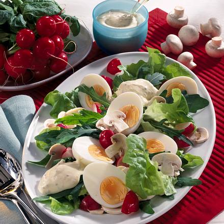 Eiersalat mit Senf Joghurt Dressing Rezept Eiersalat mit Senf Joghurt Dressing Rezept