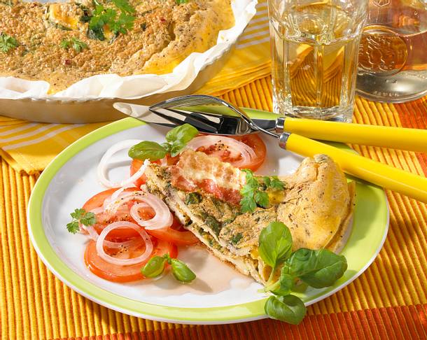Eiertorte mit Tomatensalat Rezept