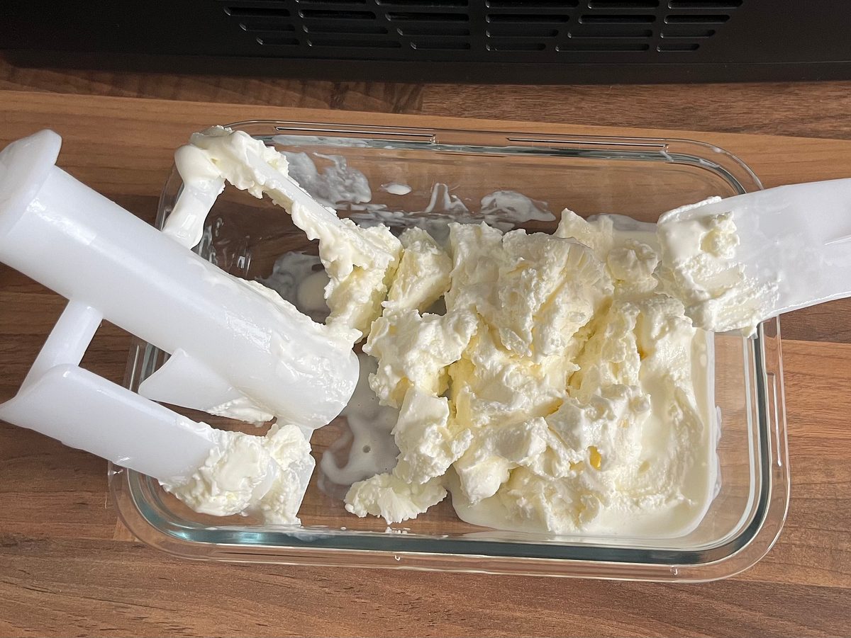 Eismaschine MD 18387 Medion Test Frozen Joghurt Konsistenz
