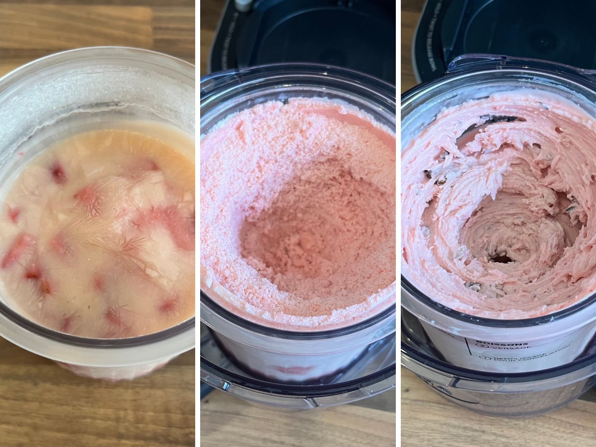Eismaschine Ninja Creami Deluxe NC501EU Test Frozen Joghurt mit Erdbeeren