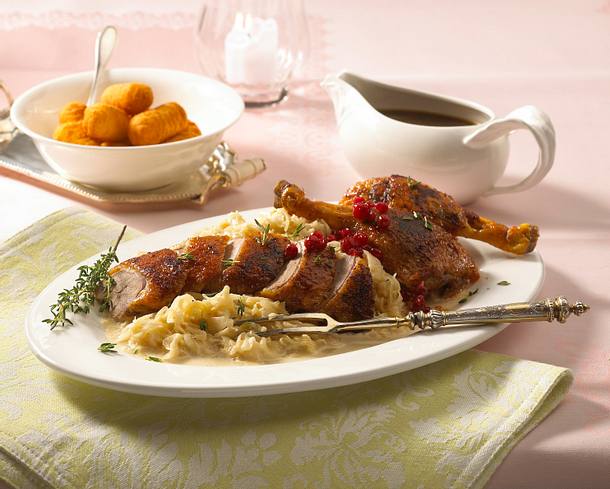 Ente auf Sauerkraut Rezept Ente auf Sauerkraut Rezept