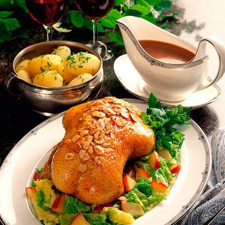 Ente mit Leber-Majoran- Füllung Rezept Ente mit Leber-Majoran- Füllung Rezept