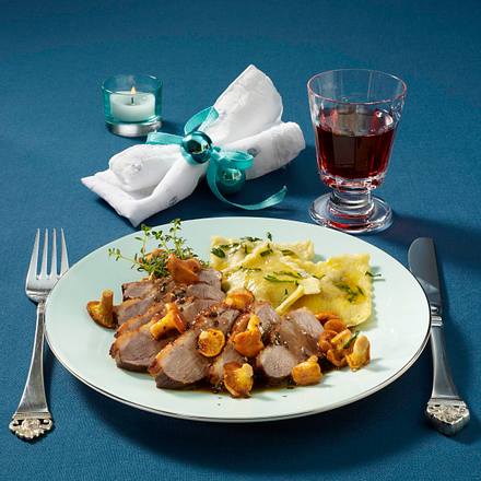 Entenbrust mit Feigen-Ravioli Rezept Entenbrust mit Feigen-Ravioli Rezept